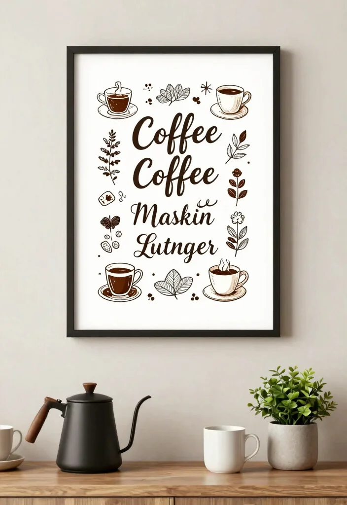 14 Coffee Bar Simple Ideas That Still Look Stylish - 5. Stylish Coffee Print 1