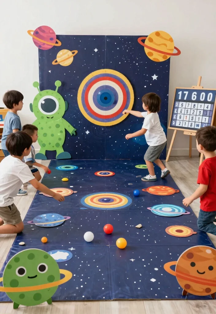 15 Astronaut Party Decoration Ideas With Space Adventure - 11. Space Invaders Game Area 1