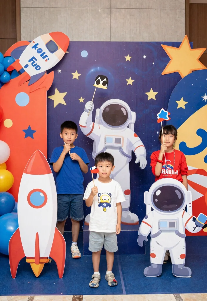 15 Astronaut Party Decoration Ideas With Space Adventure - 14. Spacecraft Photobooth Props 1