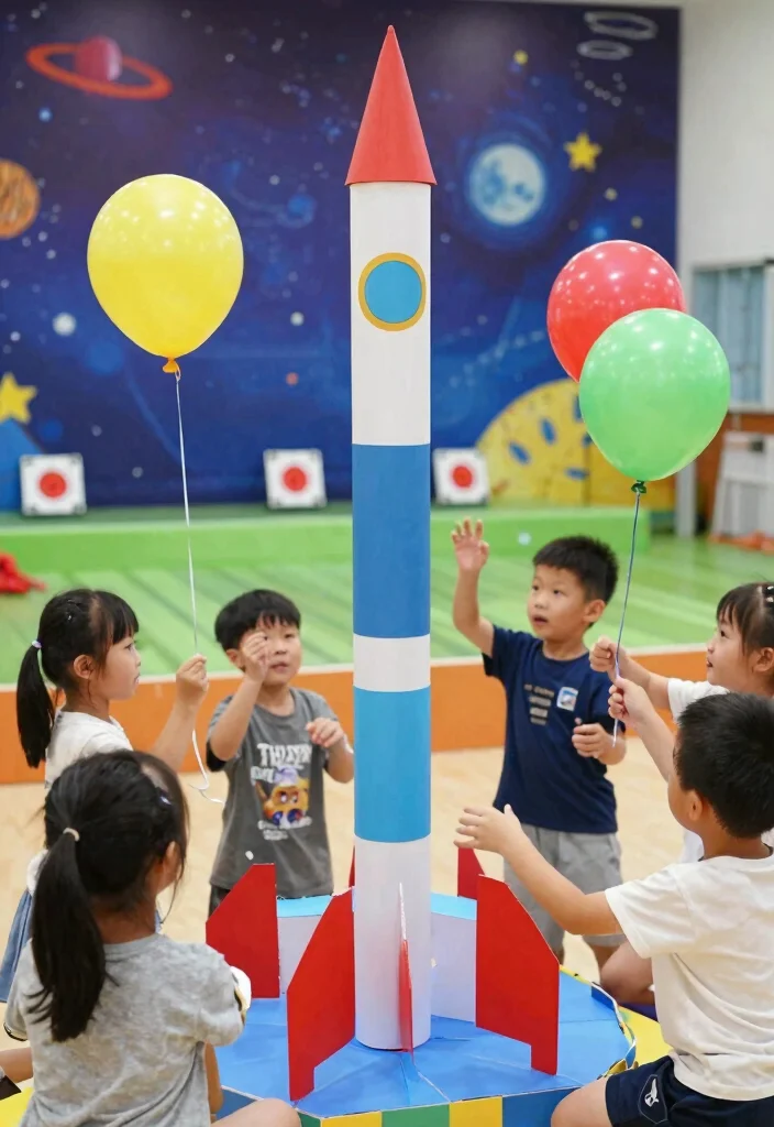 15 Astronaut Party Decoration Ideas With Space Adventure - 5. DIY Rocket Launching Station 1