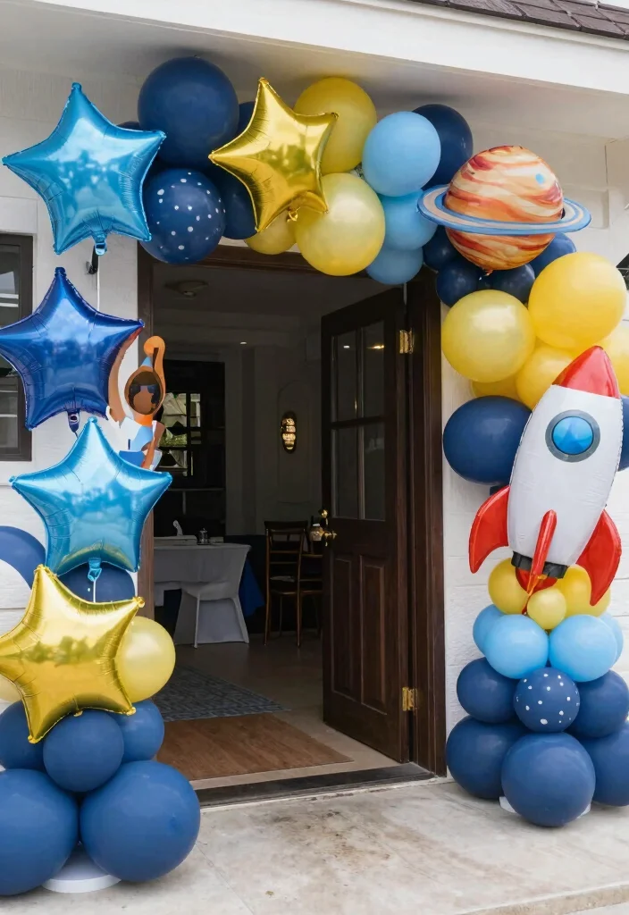 15 Astronaut Party Decoration Ideas With Space Adventure - 8. Space-themed Balloons 1