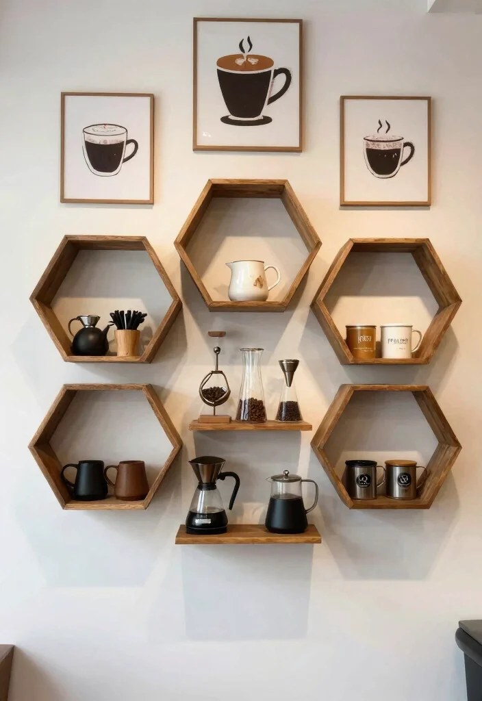 15 Black Coffee Bar Ideas With Bold Modern Edge - 13. Artistic Coffee Display 1