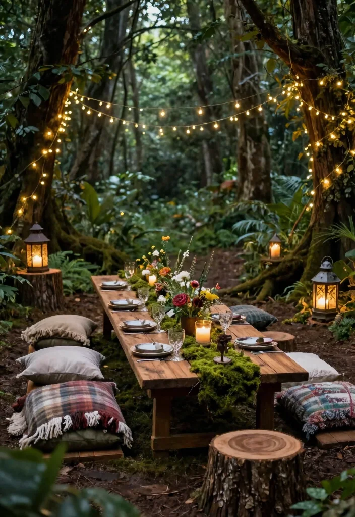 15 Chic Bohemian-Inspired 30th Birthday Party Themes for Women Decoration Ideas 26 15 Chic Bohemian-Inspired 30th Birthday Party Themes for Women Decoration Ideas - 6. Enchanted Forest 1