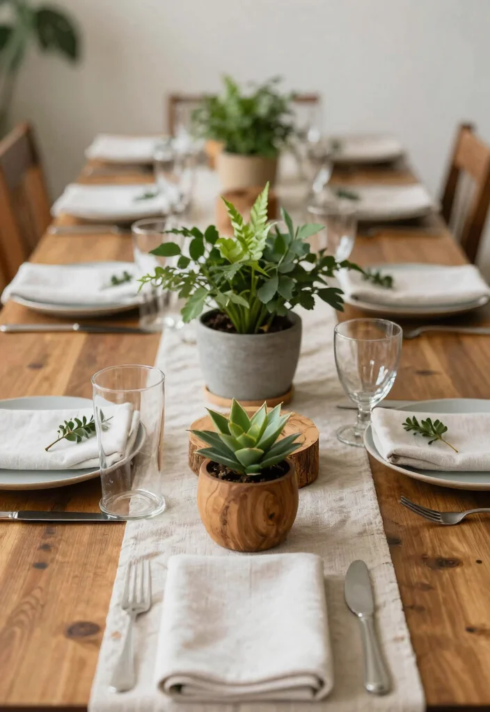 15 Engagement Party Table Decor Ideas With Romantic Glow - 10. Eco-Friendly Table Decor 1