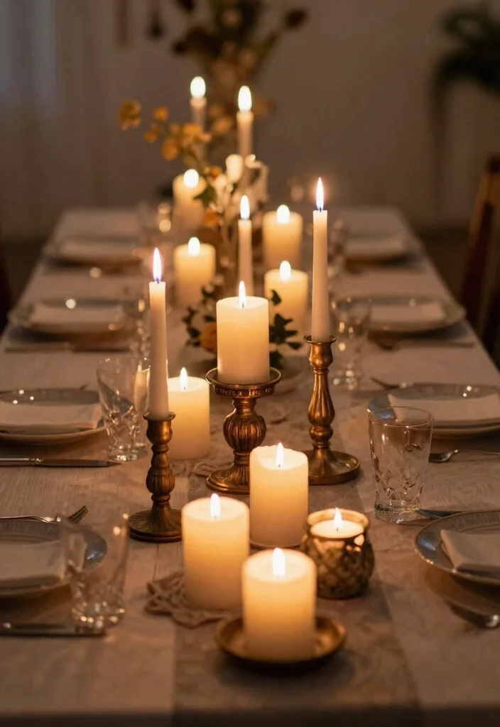 15 Engagement Party Table Decor Ideas With Romantic Glow - 12. Candlelit Ambiance 1
