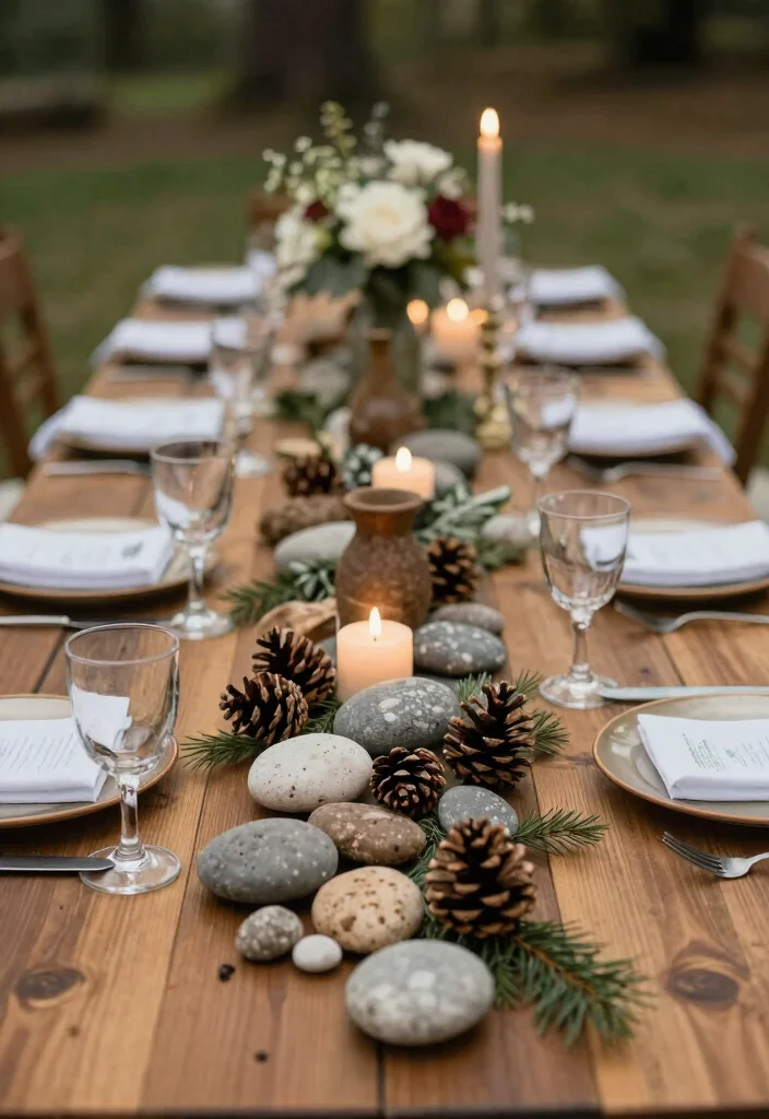 15 Engagement Party Table Decor Ideas With Romantic Glow - 14. Natural Elements 1