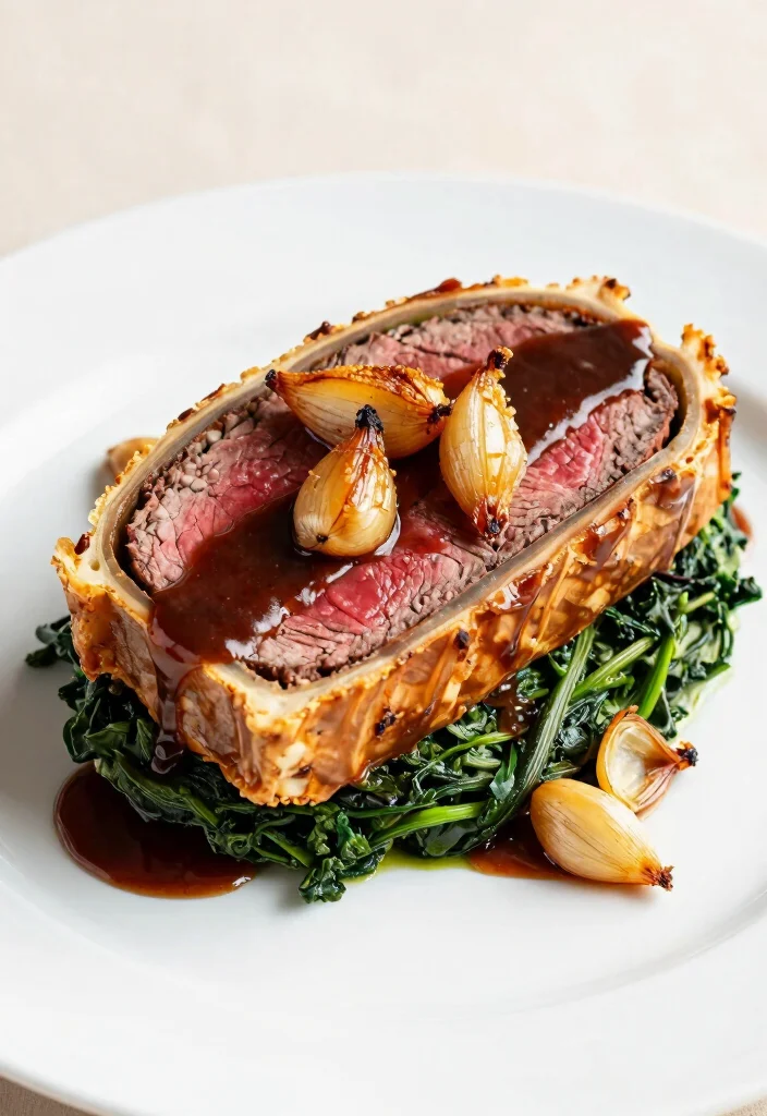 16 Beef Wellington Plating Ideas That Look Restaurant Worthy - 10. Layered Presentation 1