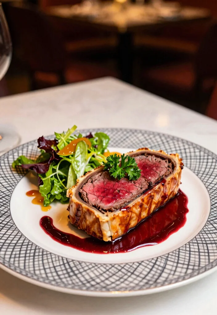 16 Beef Wellington Plating Ideas That Look Restaurant Worthy - 4. French Bistro Style 1