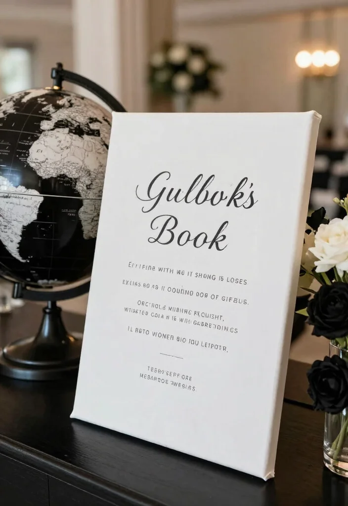 16 Black and White Party Decor Ideas With Classic Contrast 29 16 Black and White Party Decor Ideas With Classic Contrast - 9. Stylish Guest Book Alternatives 1