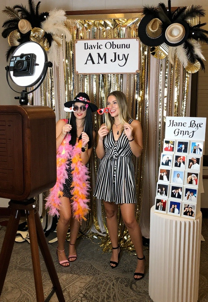 16 Gatsby Decoration Party Ideas With Vintage Glam - 6. Glamorous Photo Booth 1