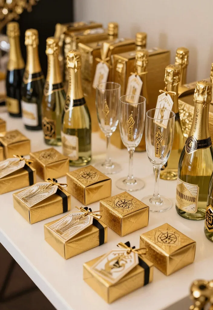 16 Gatsby Decoration Party Ideas With Vintage Glam - 9. Luxe Party Favors 1
