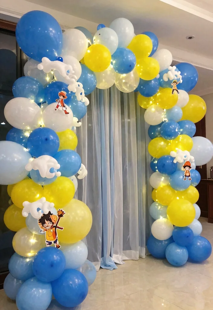 16 One Piece Decoration Party Ideas Anime Fans Will Love - 1. Nautical Balloon Arch 1