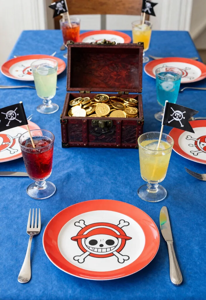 16 One Piece Decoration Party Ideas Anime Fans Will Love - 2. Themed Table Settings 1