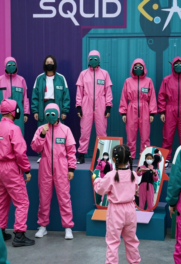 16 Squid Game Theme Party Decor Ideas With Bold Drama - 6. Costume Corner 1