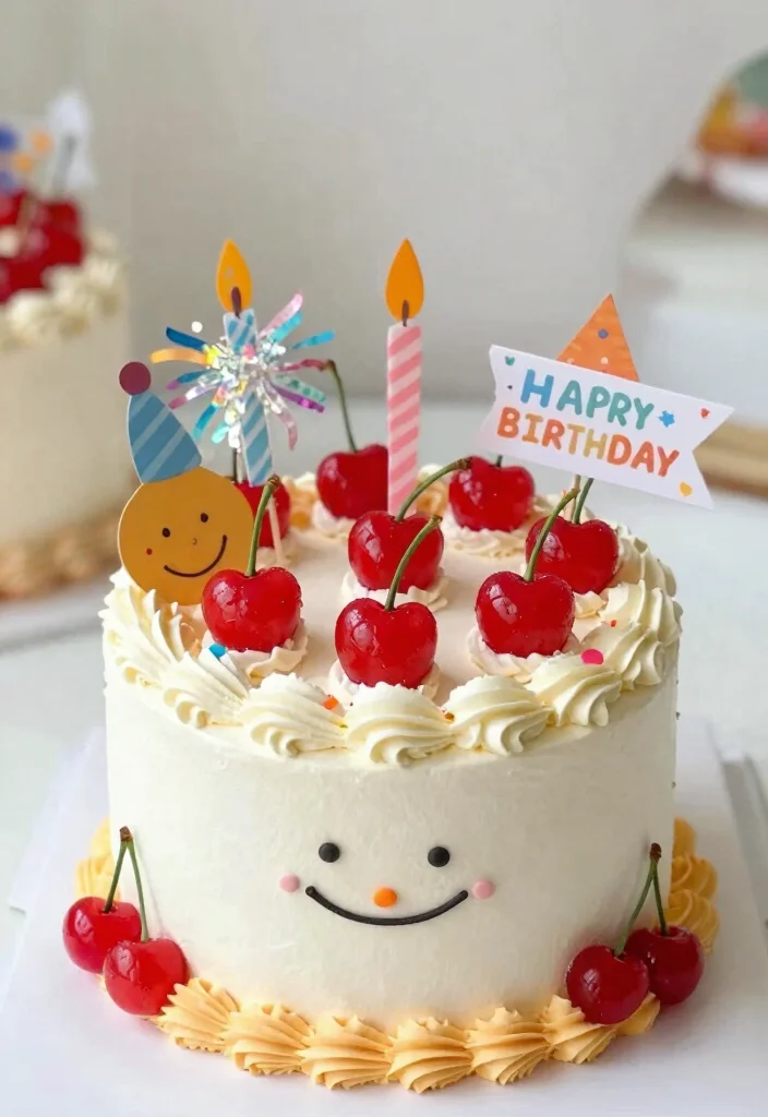 17 Cherry Theme Birthday Party Decoration Ideas With Sweet Touch - 11. Cherry Cake Toppers 1