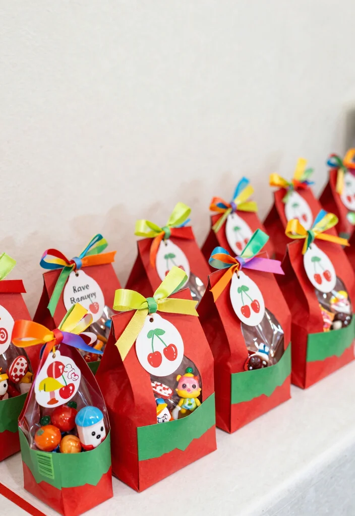 17 Cherry Theme Birthday Party Decoration Ideas With Sweet Touch - 5. Cherry-themed Goodie Bags 1