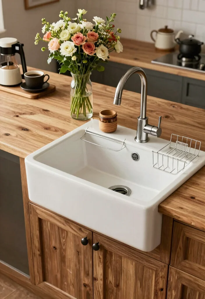 17 Coffee and Tea Bar Ideas That Feel Cozy & Chic - 6. Farmhouse Sink Feature 1