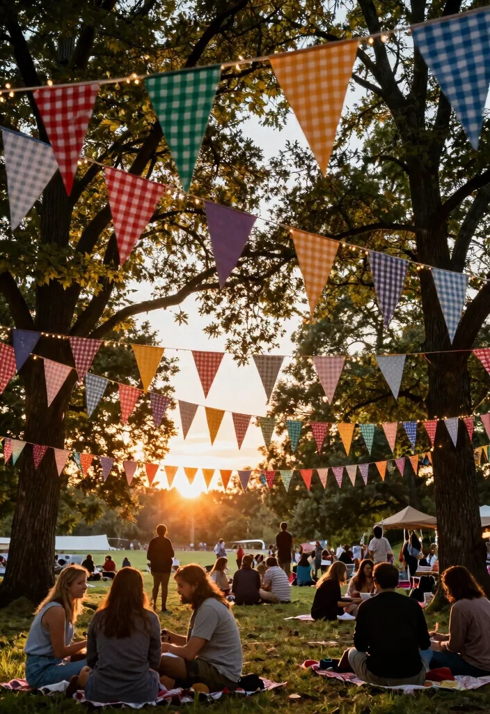 17 Gingham Party Decor Ideas With Cute Picnic Charm - 3. Creative Gingham Banners 1