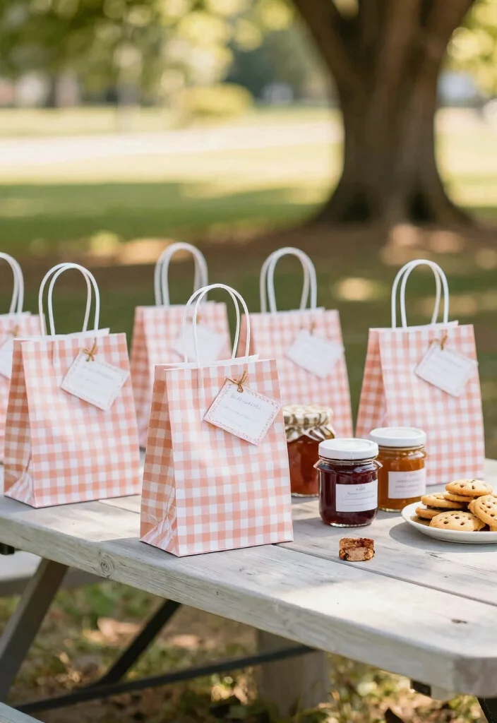 17 Gingham Party Decor Ideas With Cute Picnic Charm - 7. Gingham Party Favors 1
