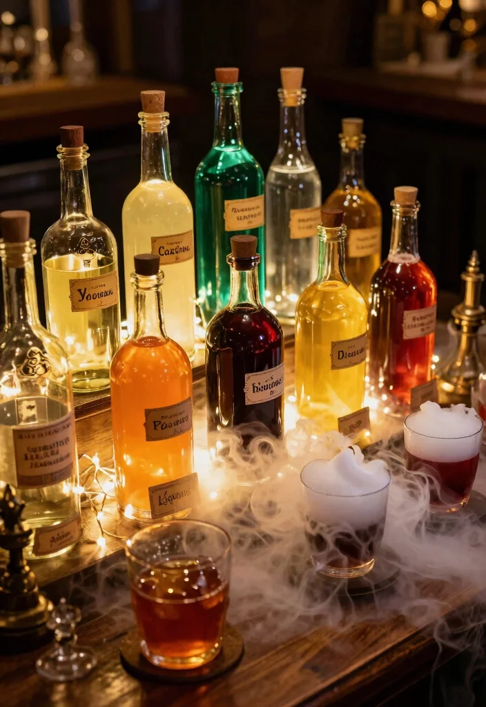 17 Harry Potter Party Decor Ideas With Magical Touch - 4. Magical Potion Station 1