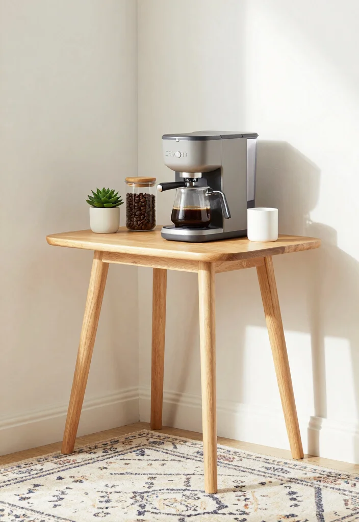 18 Coffee and Snack Bar Ideas That Guests Will Love - 1. Minimalist Coffee Corner 1