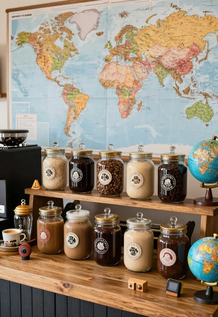 18 Coffee and Snack Bar Ideas That Guests Will Love - 16. Travel-themed Coffee Station 1