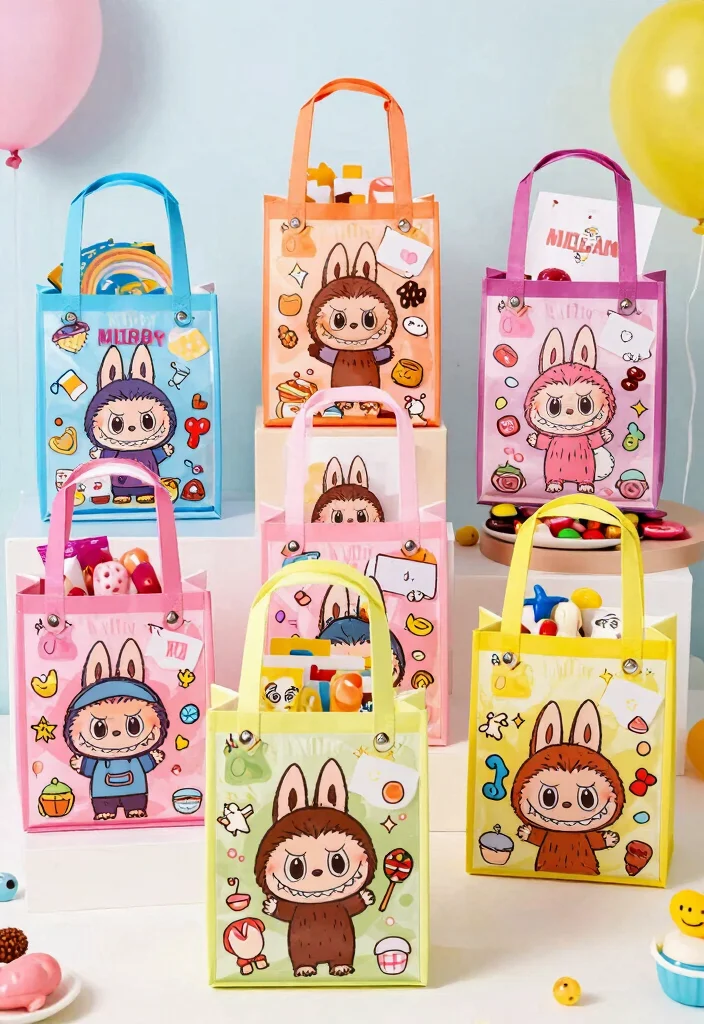 18 Labubu Party Decoration Ideas With Cute Character Style - 6. Charming Goodie Bags 1