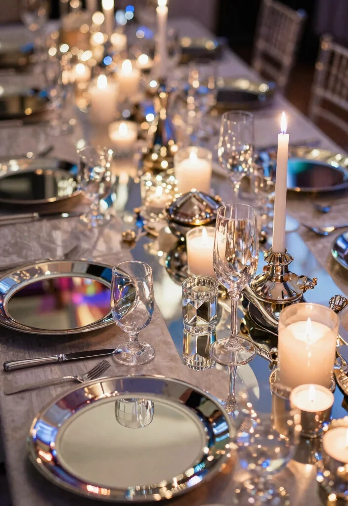 18 New Year Party Decor Ideas That Sparkle Bright - 18. Reflective Surfaces 1