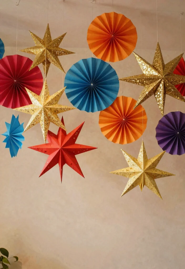 18 New Year Party Decor Ideas That Sparkle Bright - 4. Elegant Paper Decorations 1