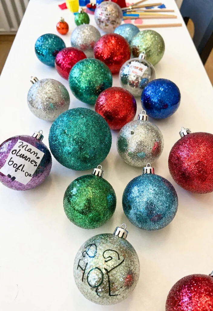 18 New Year Party Decor Ideas That Sparkle Bright - 6. DIY Glittered Ornaments 1